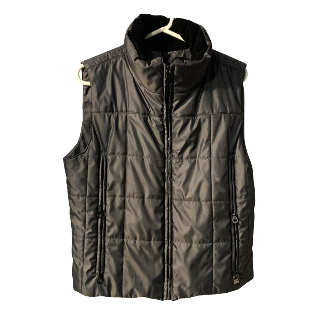 Nils Women's Apres Ski Puffer Vest Size 10 Metallic Gray Outdoors 4 Zip Pockets
